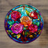 Roses Circular Glass Suncatcher Worktop Saver